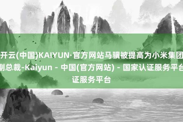 开云(中国)KAIYUN·官方网站马骥被提高为小米集团副总裁-Kaiyun - 中国(官方网站) - 国家认证服务平台