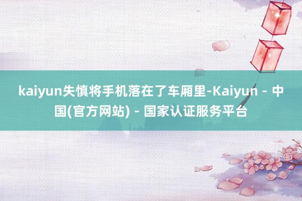 kaiyun失慎将手机落在了车厢里-Kaiyun - 中国(官方网站) - 国家认证服务平台