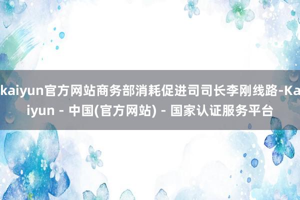 kaiyun官方网站商务部消耗促进司司长李刚线路-Kaiyun - 中国(官方网站) - 国家认证服务平台