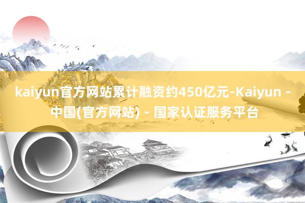 kaiyun官方网站累计融资约450亿元-Kaiyun - 中国(官方网站) - 国家认证服务平台